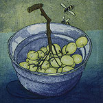 Grapes - etching by Ruth deMonchaux